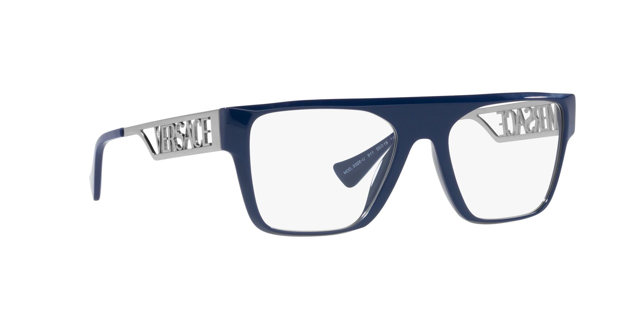 Eyeglasses Versace VE 3326U (911) color blu shape rectangle lenses trasparente