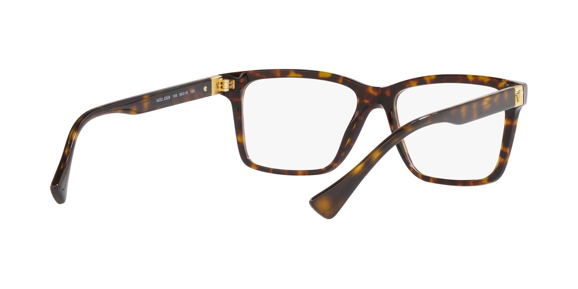 Brillen Versace VE 3328 (108) farbe havana form rechteckig gläser lente demo