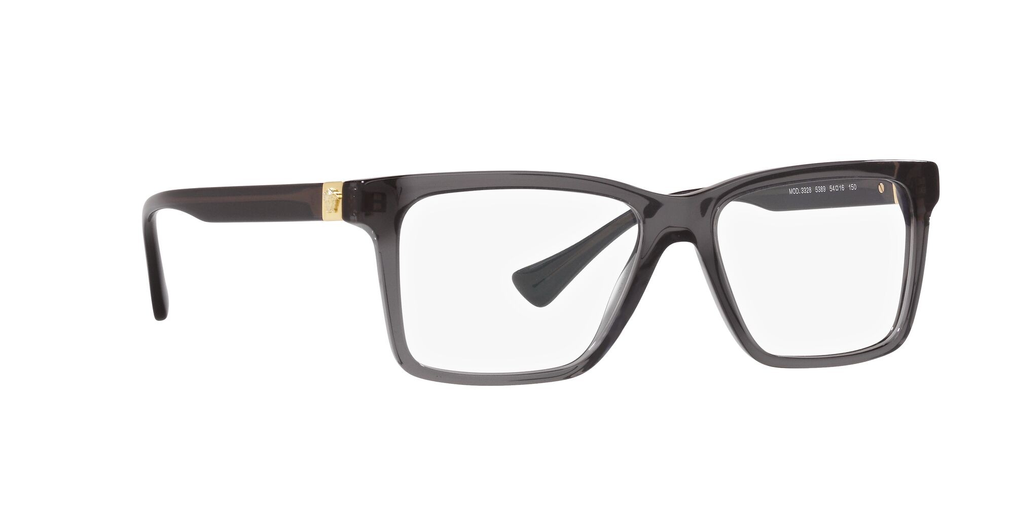 Eyeglasses Versace VE 3328 (5389) color grigio trasparente shape rectangle lenses lente demo