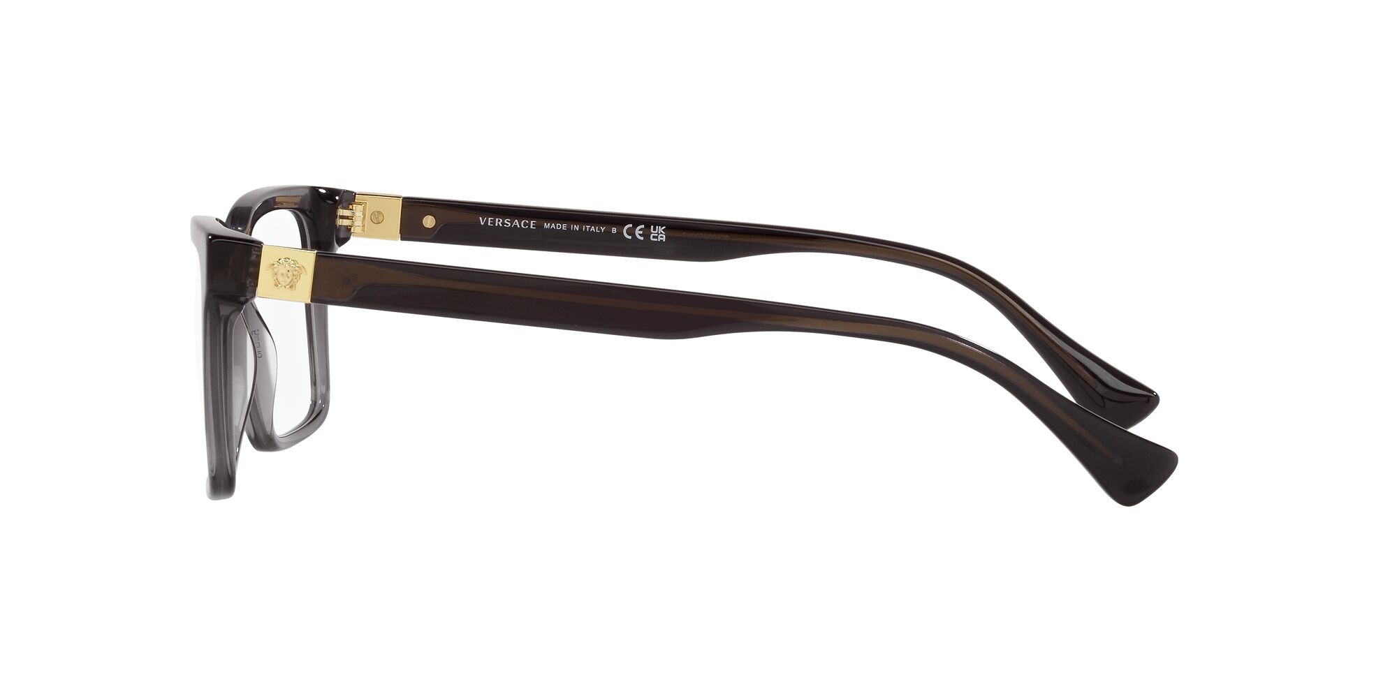 Eyeglasses Versace VE 3328 (5389) color grigio trasparente shape rectangle lenses lente demo