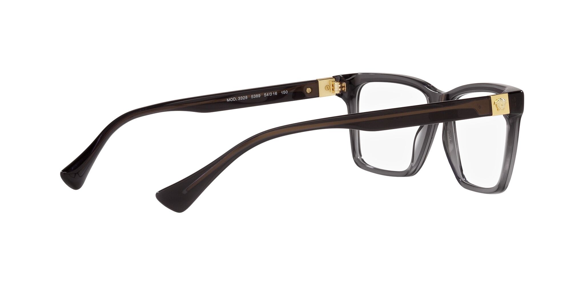 Eyeglasses Versace VE 3328 (5389) color grigio trasparente shape rectangle lenses lente demo