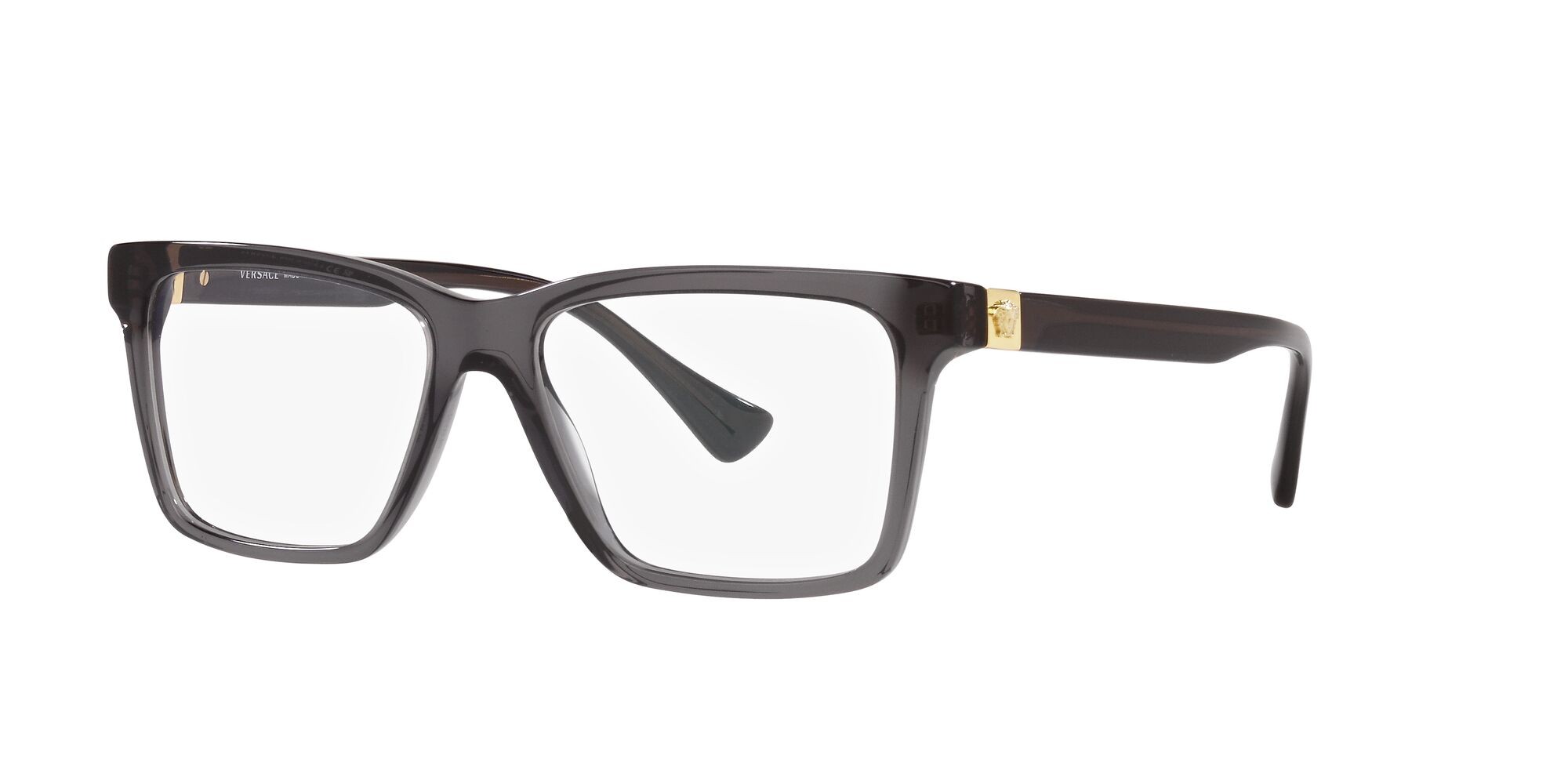Eyeglasses Versace VE 3328 (5389) color grigio trasparente shape rectangle lenses lente demo