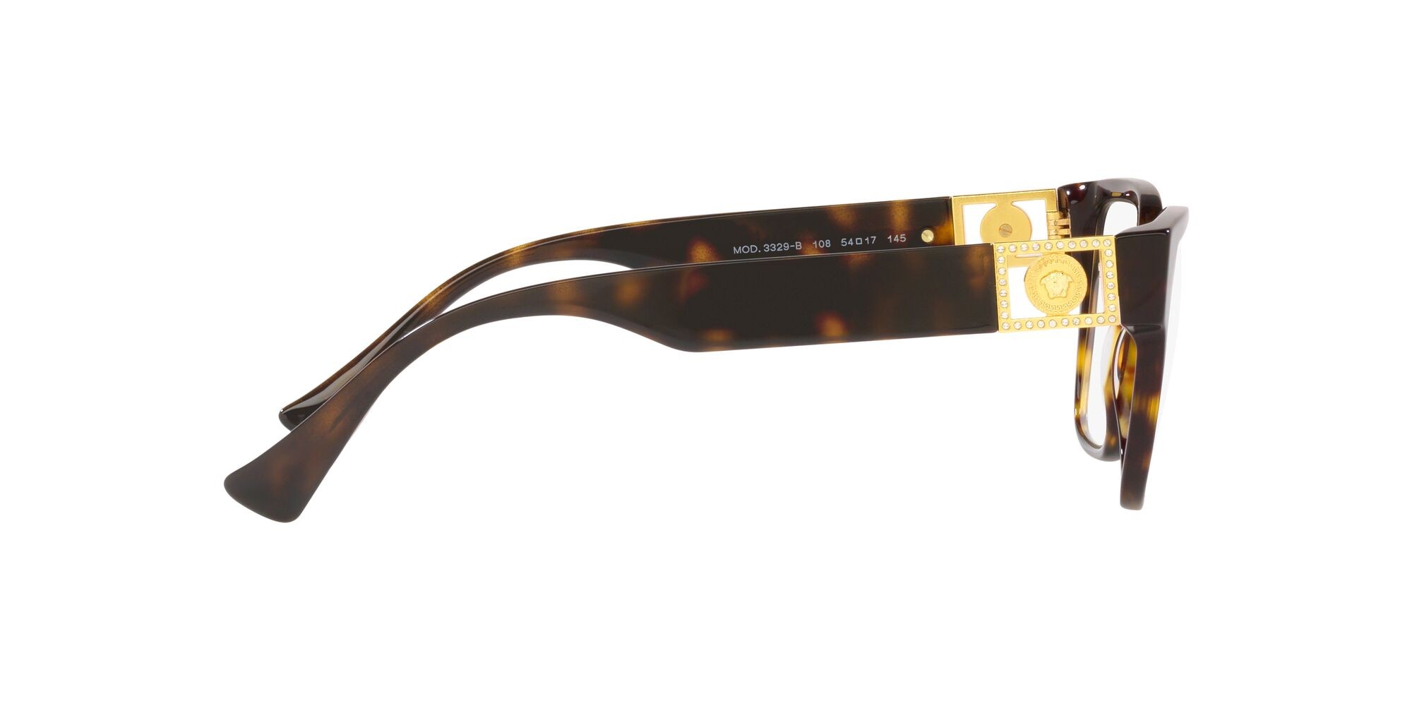 Brillen Versace VE 3329B (108) farbe havana form quadratisch gläser trasparente