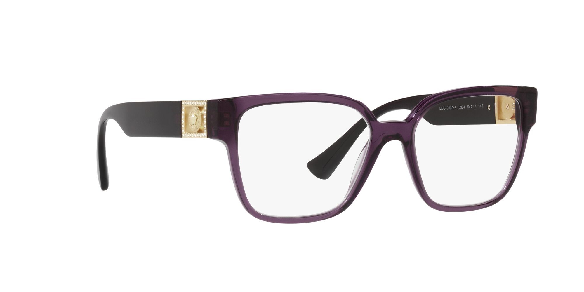 Eyeglasses Versace VE 3329B (5384) color prugna trasparente shape square lenses trasparente