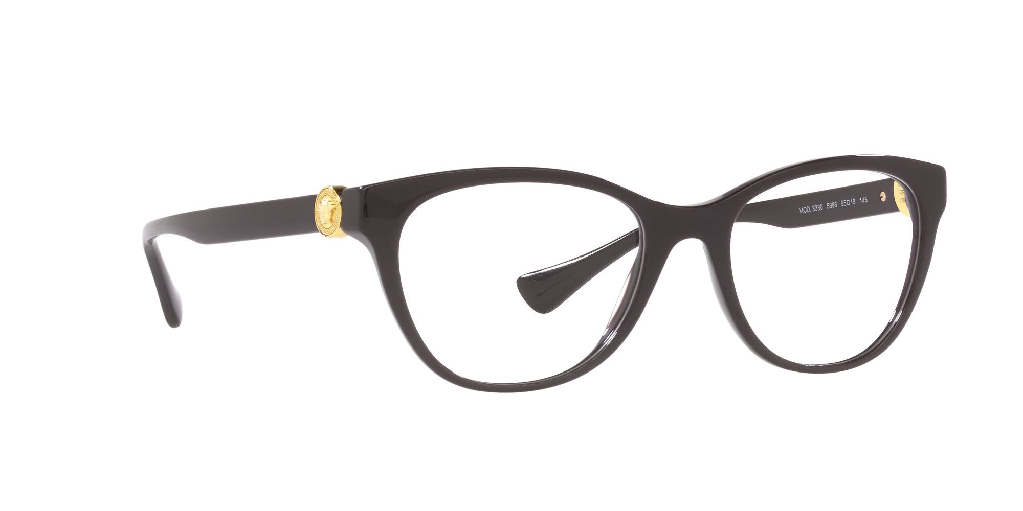 Brillen Versace VE 3330 (5386) farbe prugna form cat-eye gläser lente demo