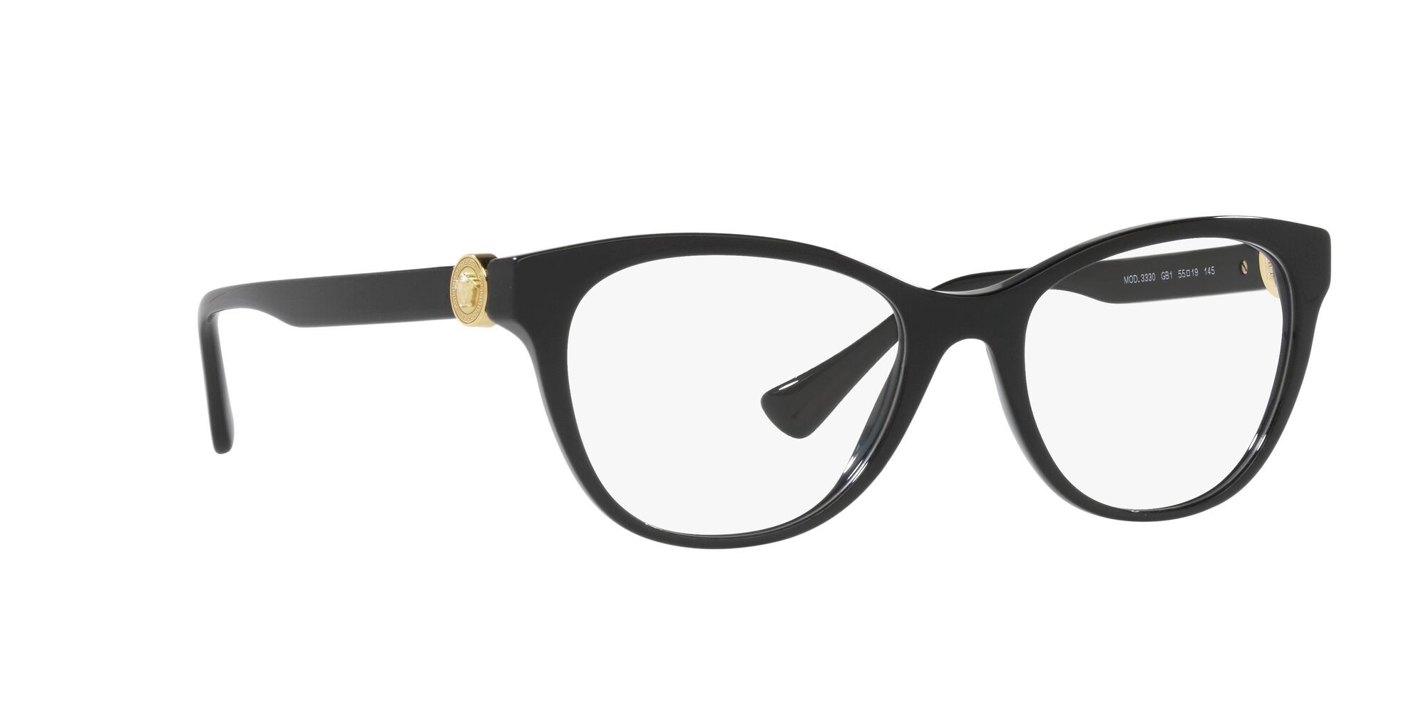 Brillen Versace VE 3330 (GB1) farbe nero form cat-eye gläser lente demo