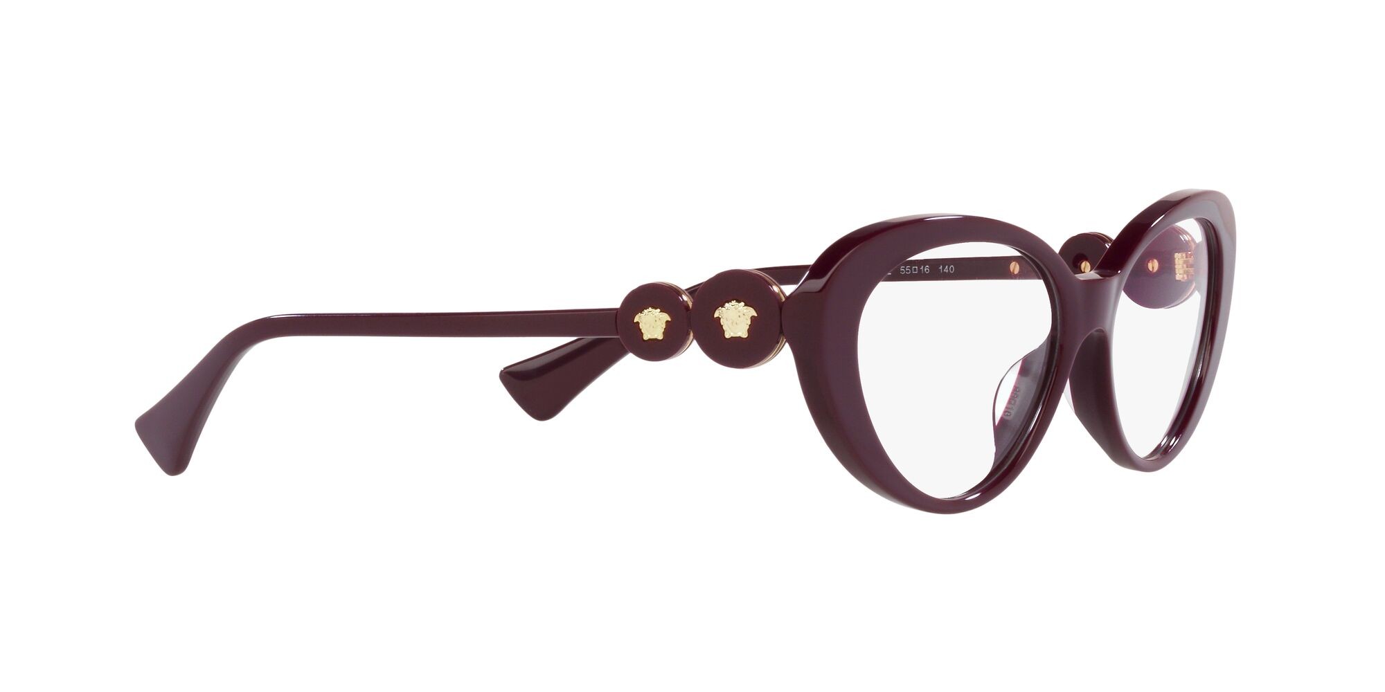 Eyeglasses Versace VE 3331U (5382) color bordeaux shape cat eye lenses lente demo