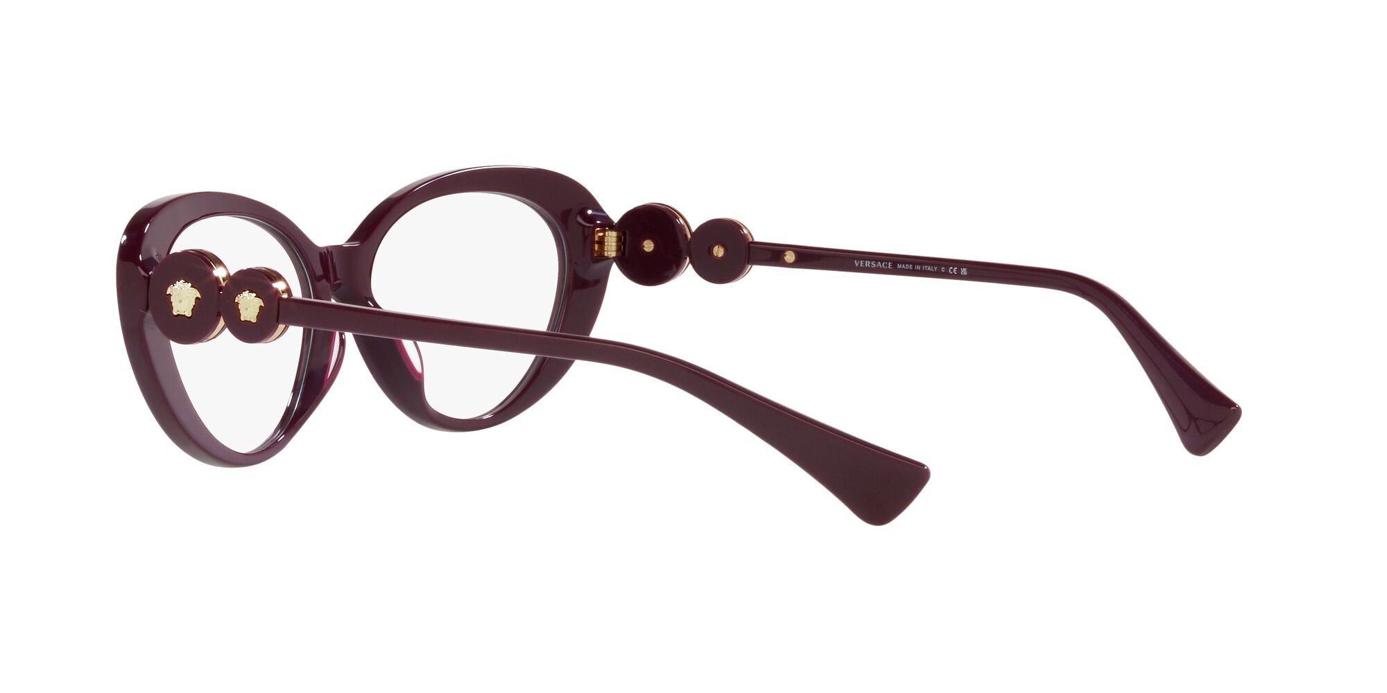 Eyeglasses Versace VE 3331U (5382) color bordeaux shape cat eye lenses lente demo