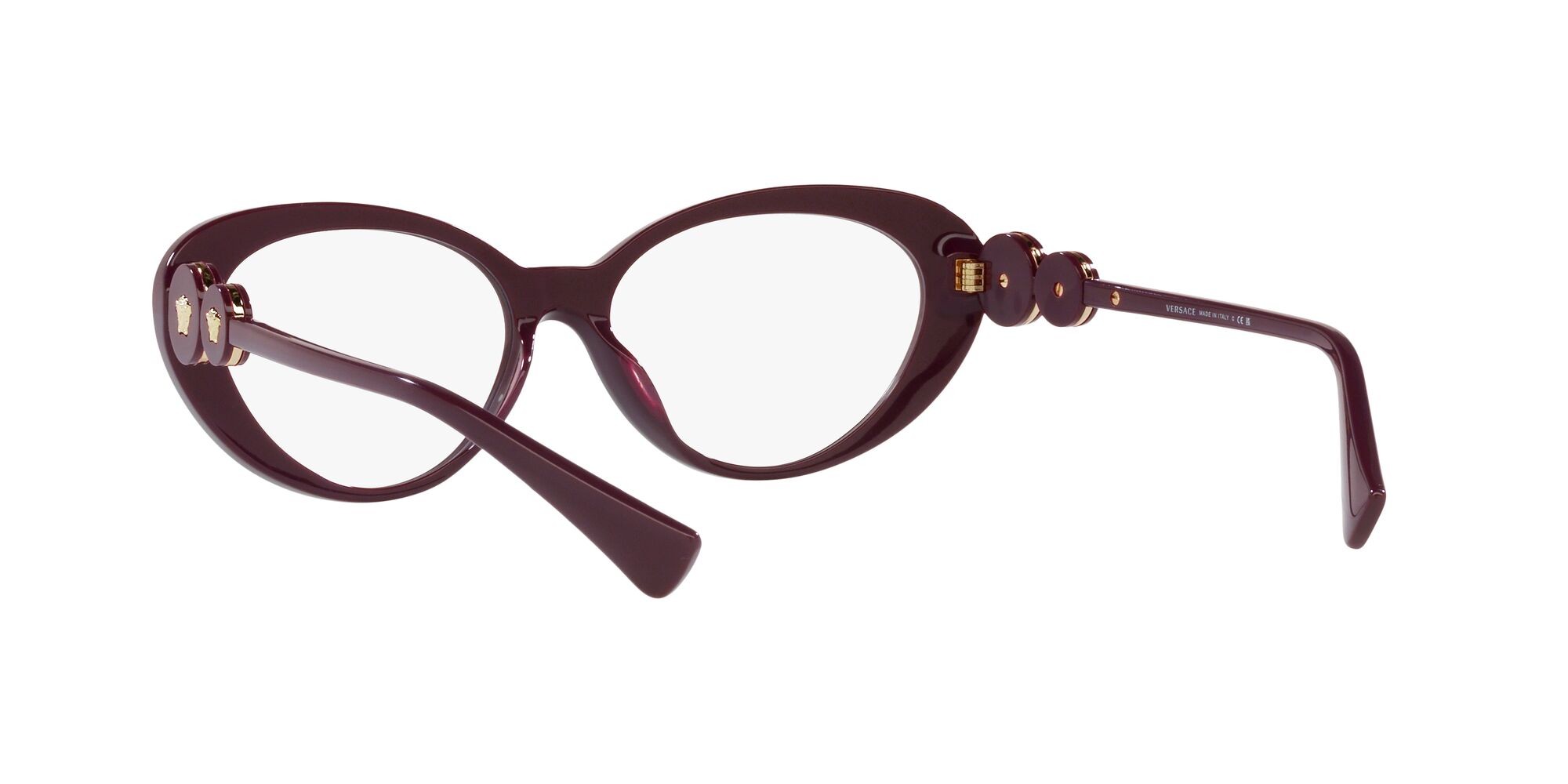 Eyeglasses Versace VE 3331U (5382) color bordeaux shape cat eye lenses lente demo