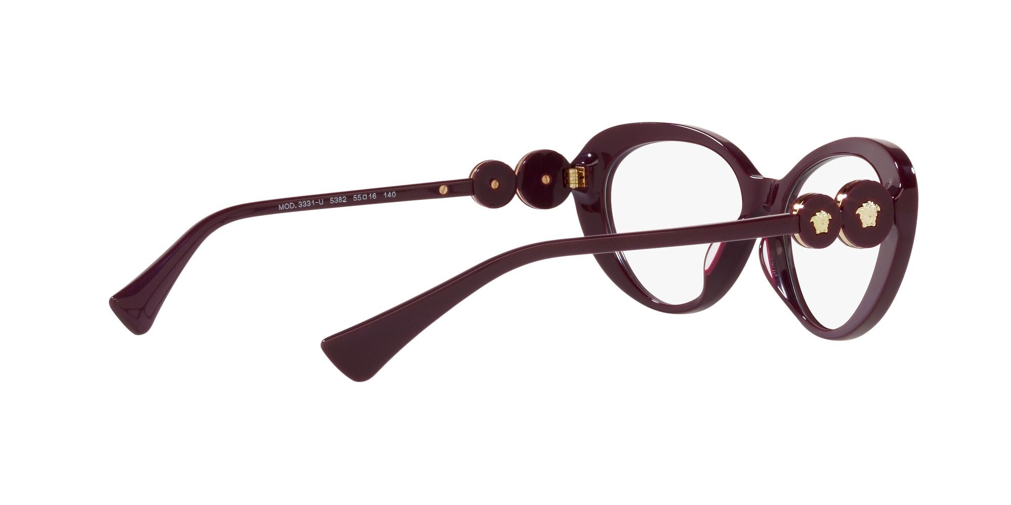 Eyeglasses Versace VE 3331U (5382) color bordeaux shape cat eye lenses lente demo