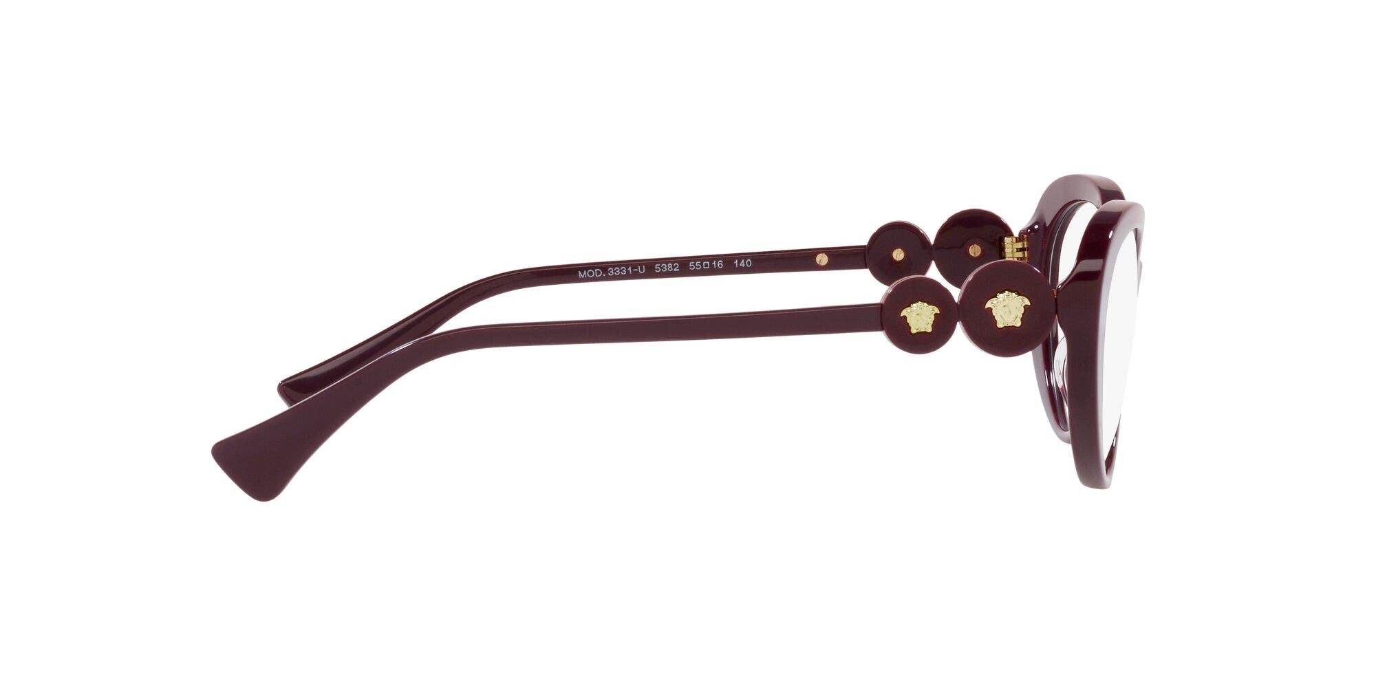 Eyeglasses Versace VE 3331U (5382) color bordeaux shape cat eye lenses lente demo