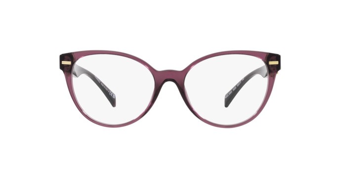 Eyeglasses Versace VE 3334 (5220) color viola trasparente shape cat eye lenses lente demo