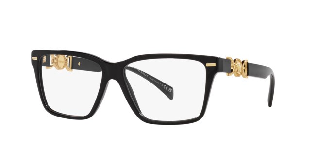 Eyeglasses Versace VE 3335 (GB1) color nero shape rectangle lenses lente demo