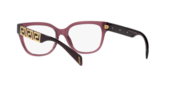 Eyeglasses Versace VE 3338 (5209) color viola trasparente shape square lenses lente demo