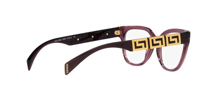 Eyeglasses Versace VE 3338 (5209) color viola trasparente shape square lenses lente demo