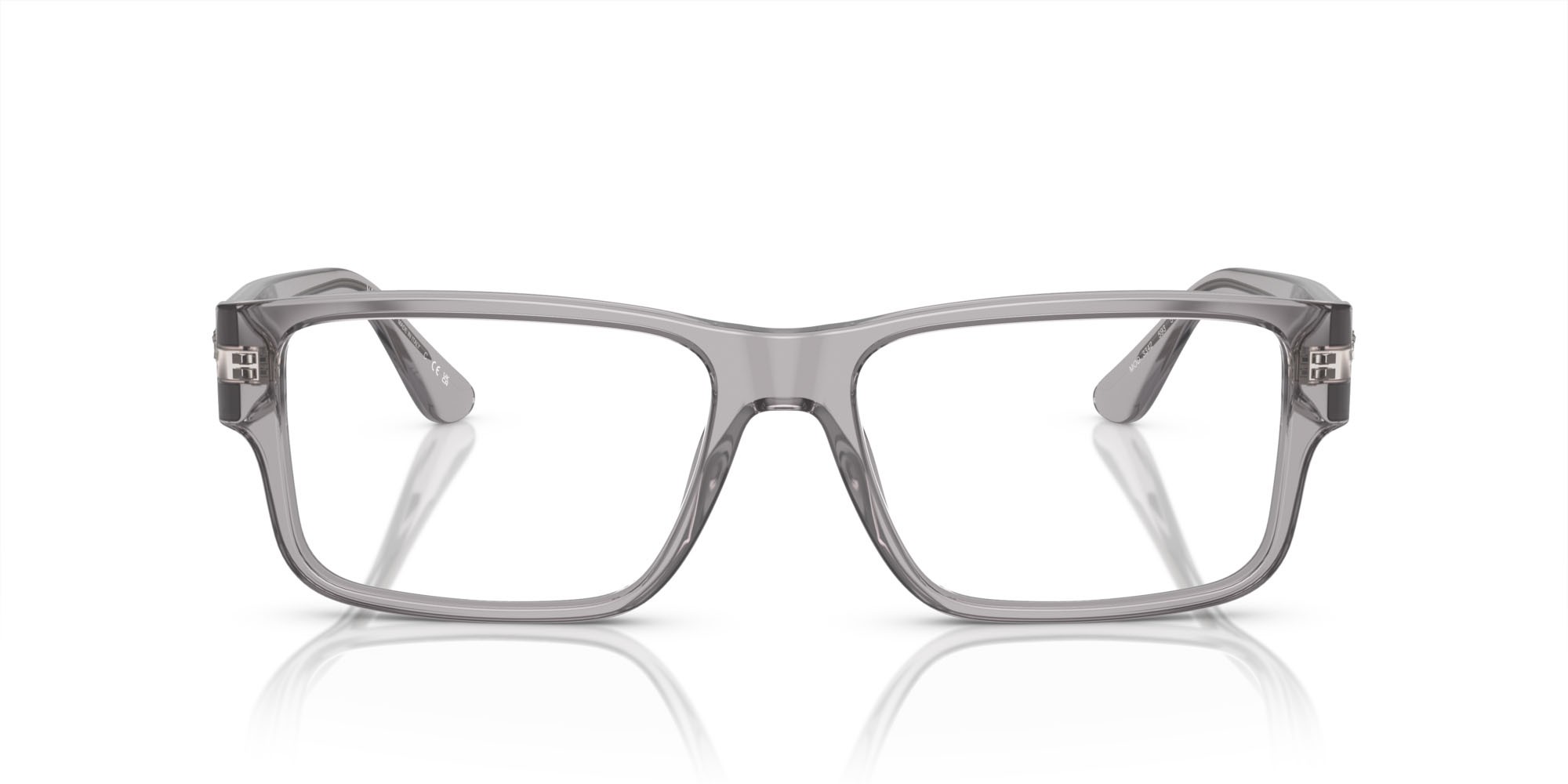 Eyeglasses Versace VE 3342 (593) color grigio trasparente shape rectangle lenses lente demo