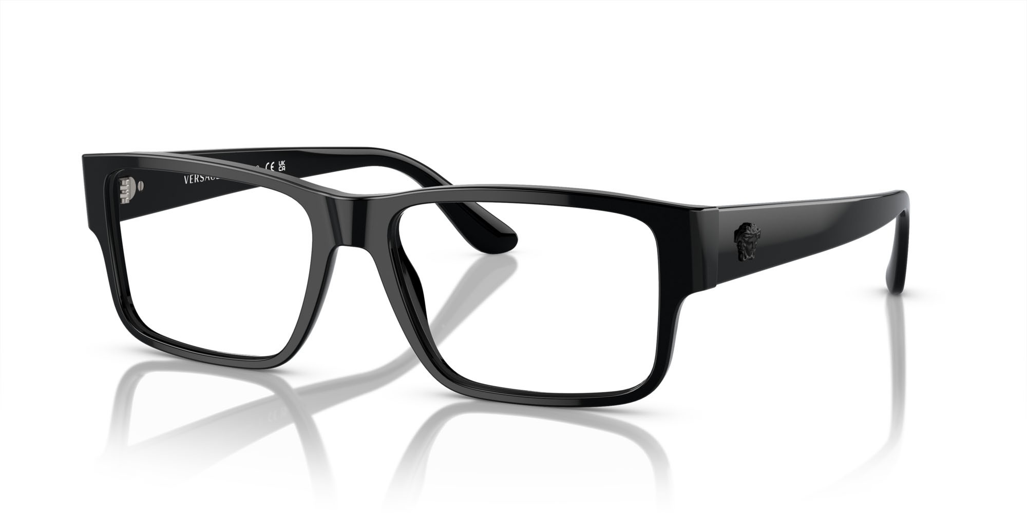 Eyeglasses Versace VE 3342 (GB1) color nero shape rectangle lenses lente demo