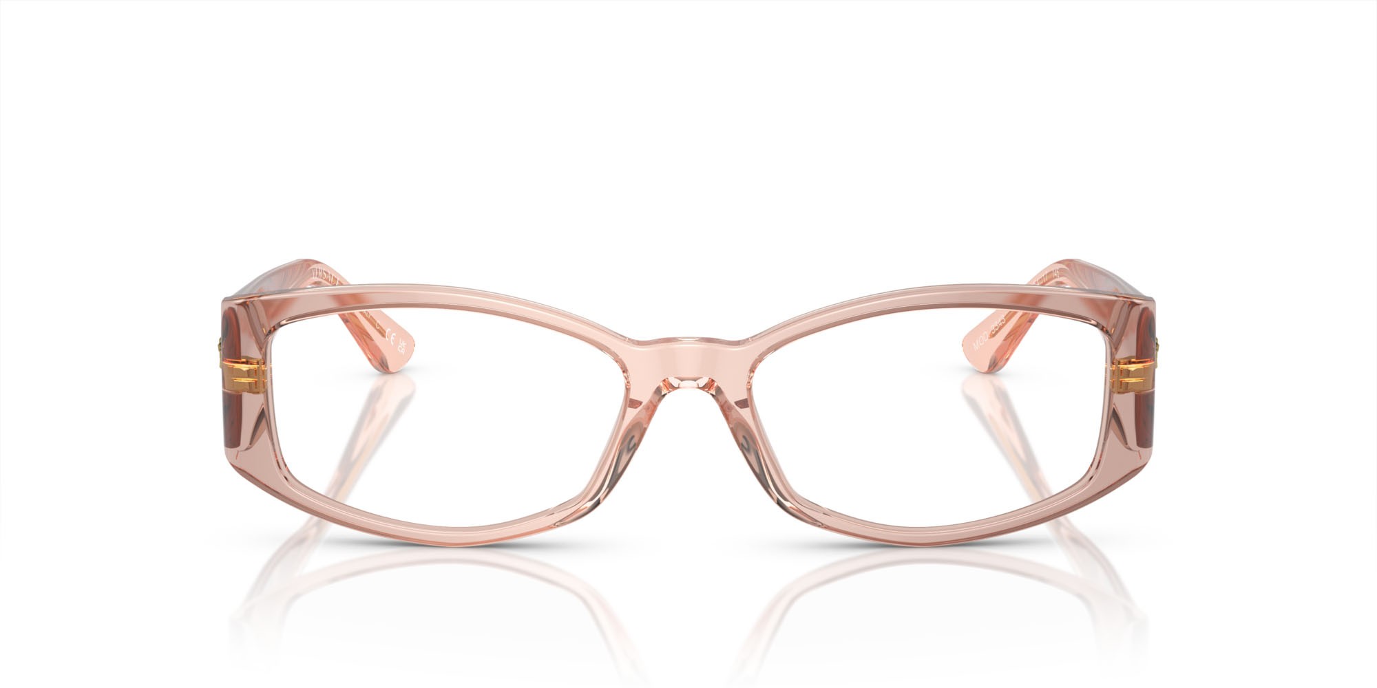 Occhiali da vista Versace VE 3343 (5431) colore beige sfumato pesca forma irregolare lenti lente demo