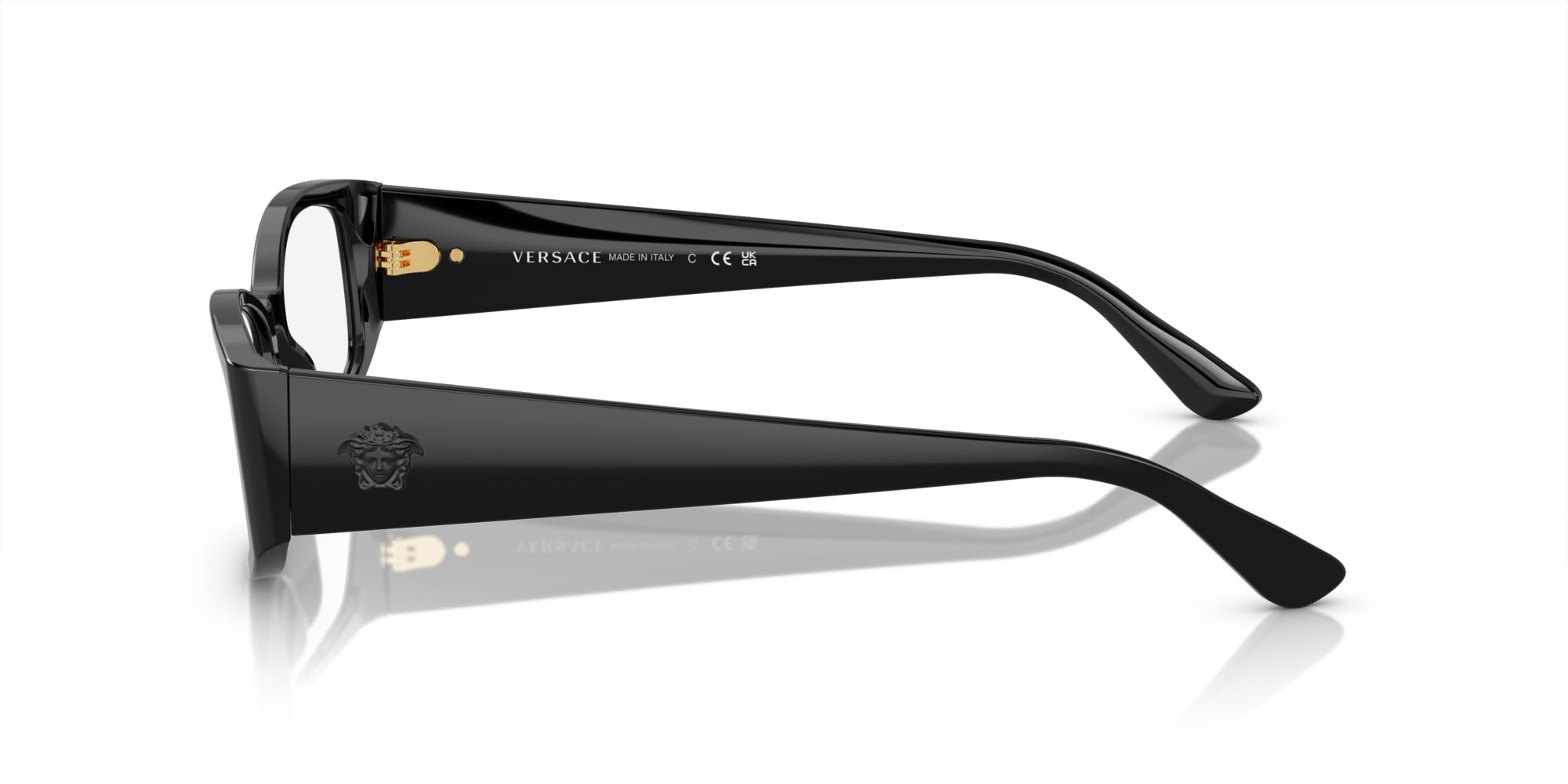 Occhiali da vista Versace VE 3343 (GB1) colore nero forma irregolare lenti lente demo