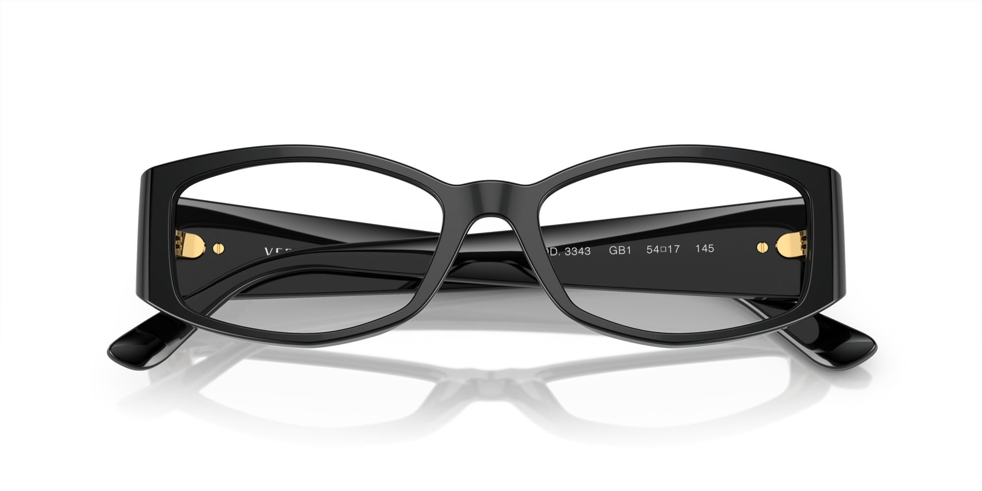 Occhiali da vista Versace VE 3343 (GB1) colore nero forma irregolare lenti lente demo