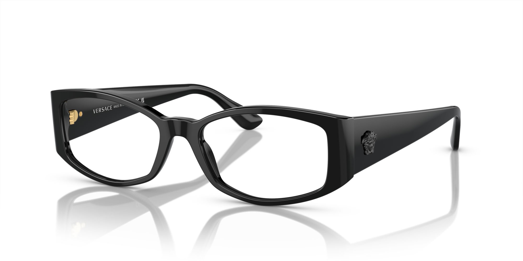 Occhiali da vista Versace VE 3343 (GB1) colore nero forma irregolare lenti lente demo