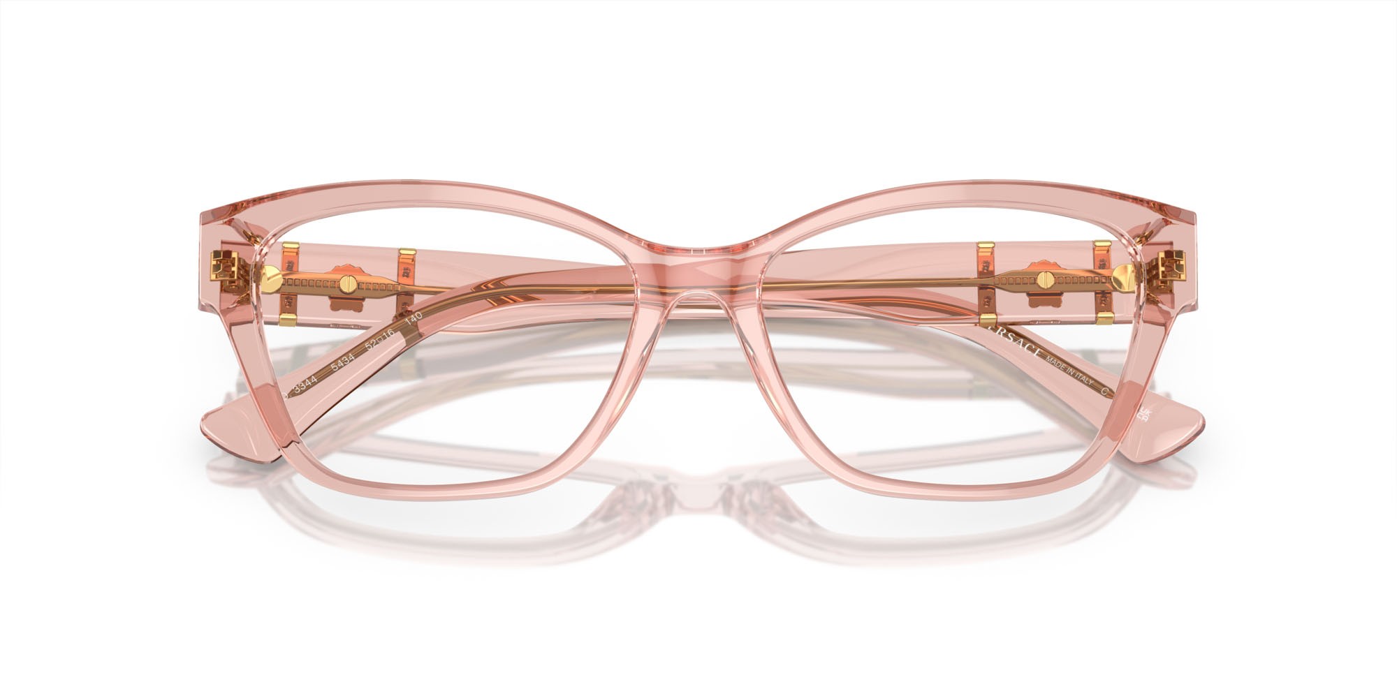 Occhiali da vista Versace VE 3344 (5434) colore marrone trasparente forma cat eye lenti lente demo