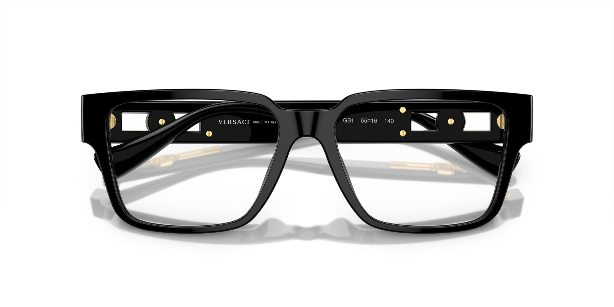 Brillen Versace VE 3346 (GB1) farbe nero form rechteckig gläser lente demo