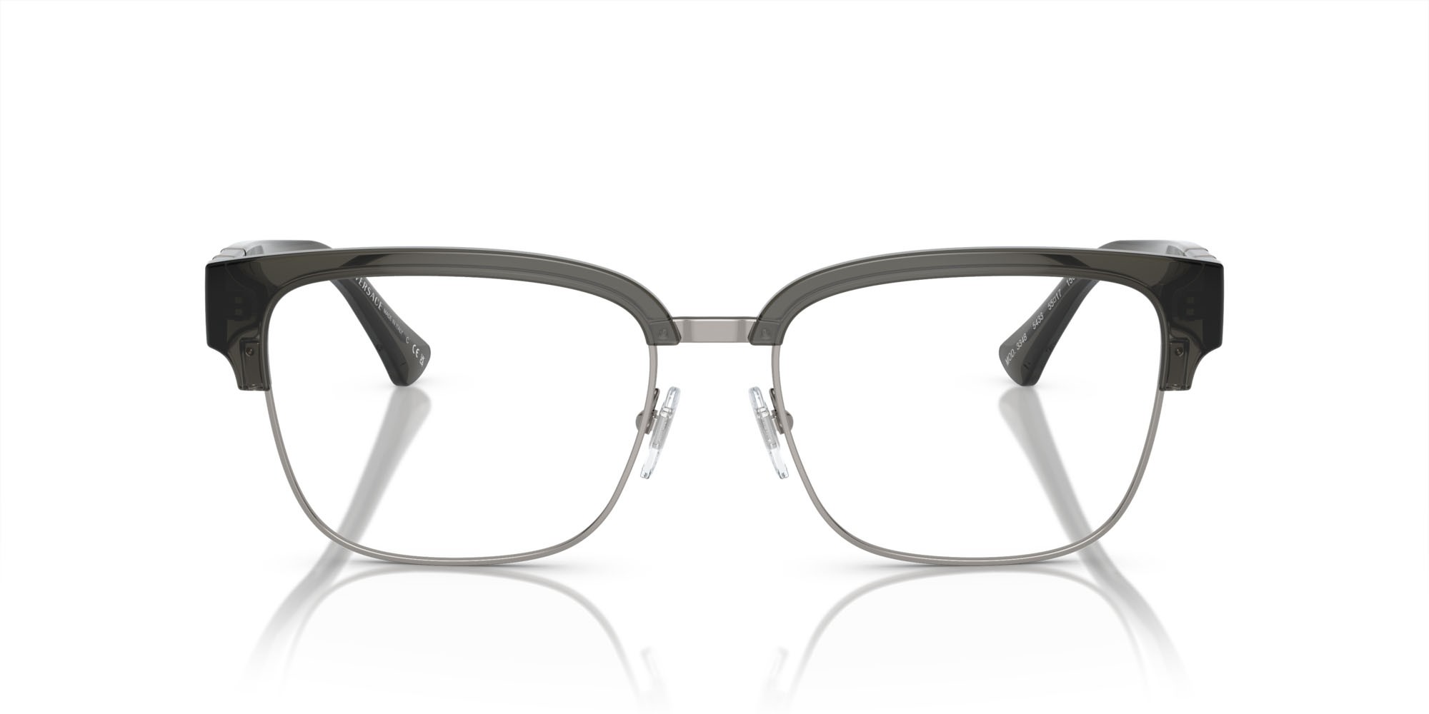 Brillen Versace VE 3348 (5433) farbe grigio trasparente form quadratisch gläser lente demo