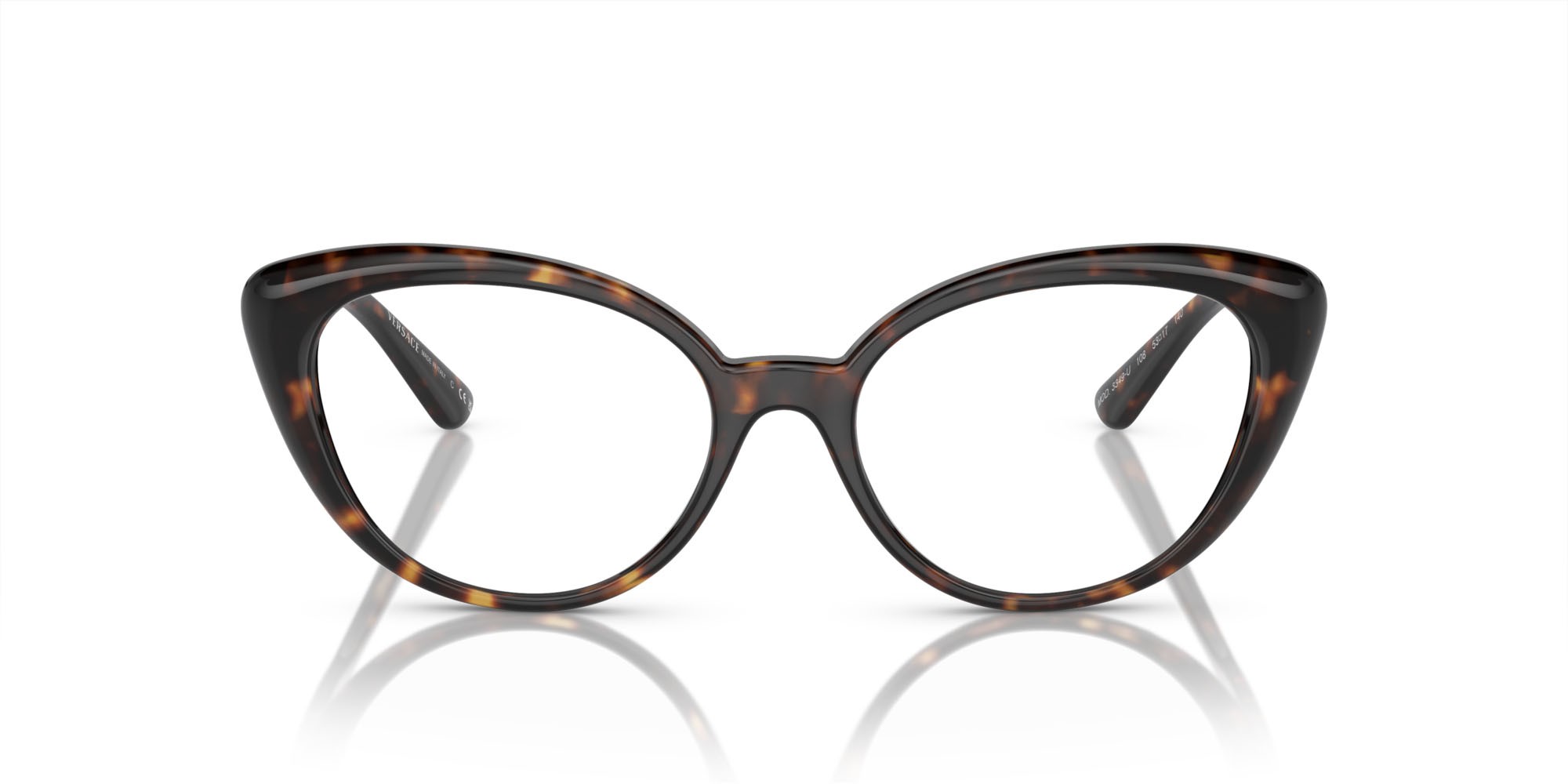 Brillen Versace VE 3349U (108) farbe havana form oval gläser lente demo