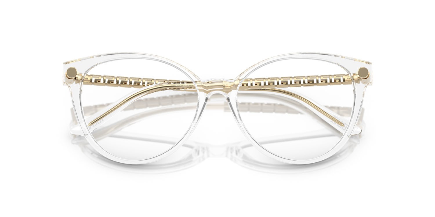 Occhiali da vista Versace VE 3353 (148) colore cristallo forma cat eye lenti lente demo