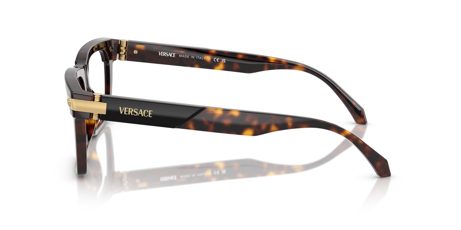 Occhiali da vista Versace VE 3354 (5466) colore top nero/havana forma rettangolare lenti lente demo