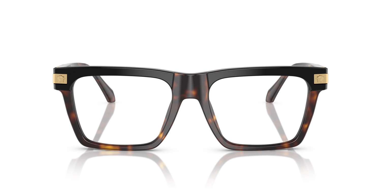 Occhiali da vista Versace VE 3354 (5466) colore top nero/havana forma rettangolare lenti lente demo