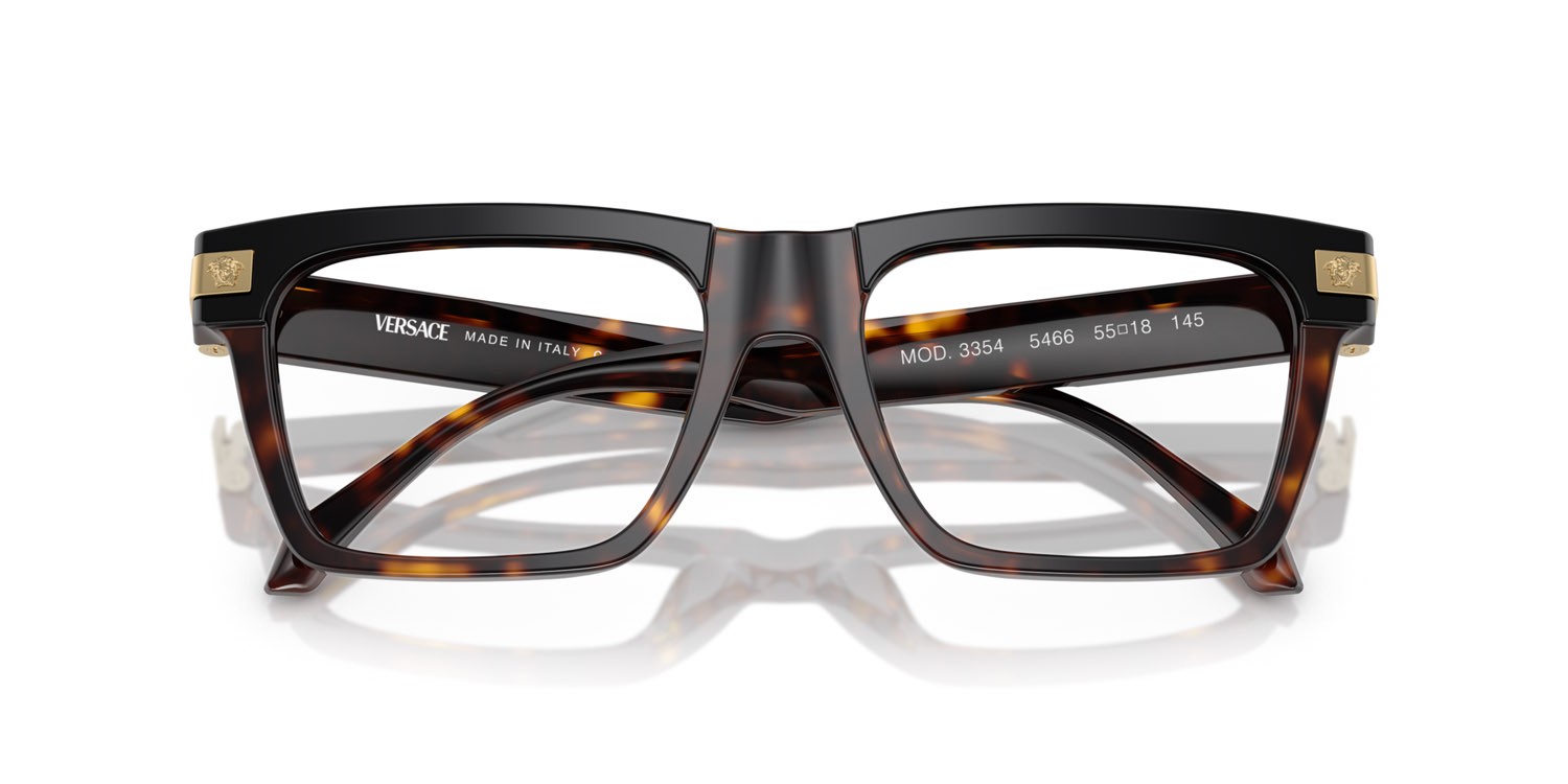 Occhiali da vista Versace VE 3354 (5466) colore top nero/havana forma rettangolare lenti lente demo