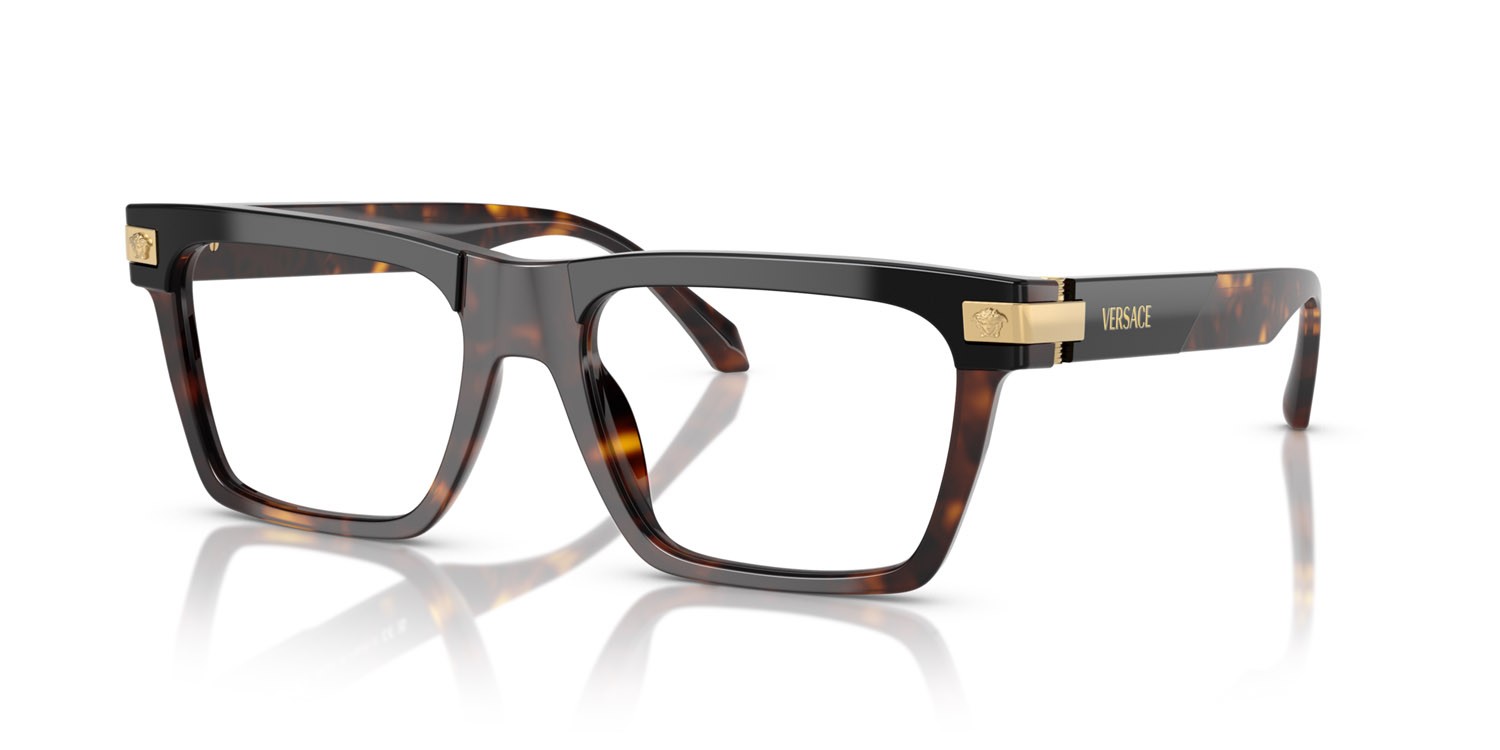 Occhiali da vista Versace VE 3354 (5466) colore top nero/havana forma rettangolare lenti lente demo