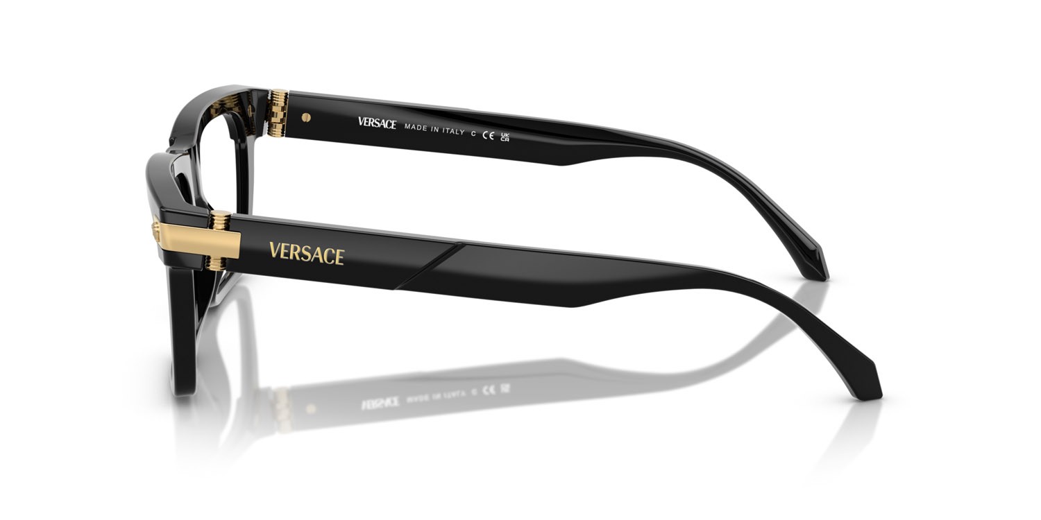 Eyeglasses Versace VE 3354 (GB1) color nero shape rectangle lenses lente demo