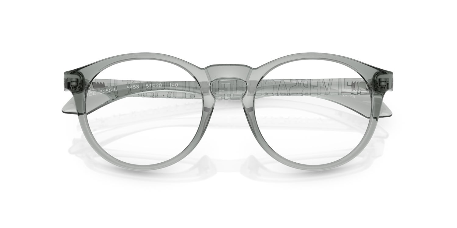 Occhiali da vista Versace VE 3355U (5453) colore grigio trasparente forma pantos lenti lente demo