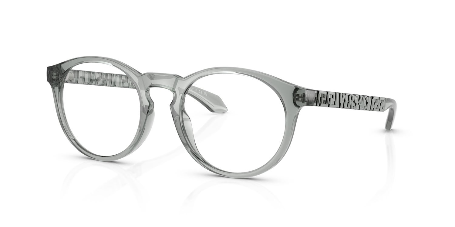 Occhiali da vista Versace VE 3355U (5453) colore grigio trasparente forma pantos lenti lente demo