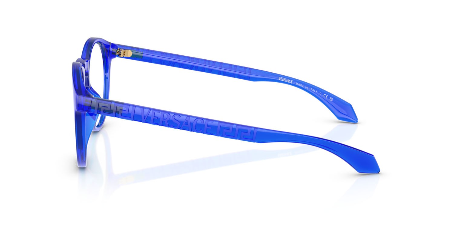 Occhiali da vista Versace VE 3355U (5454) colore blu trasparente forma pantos lenti lente demo