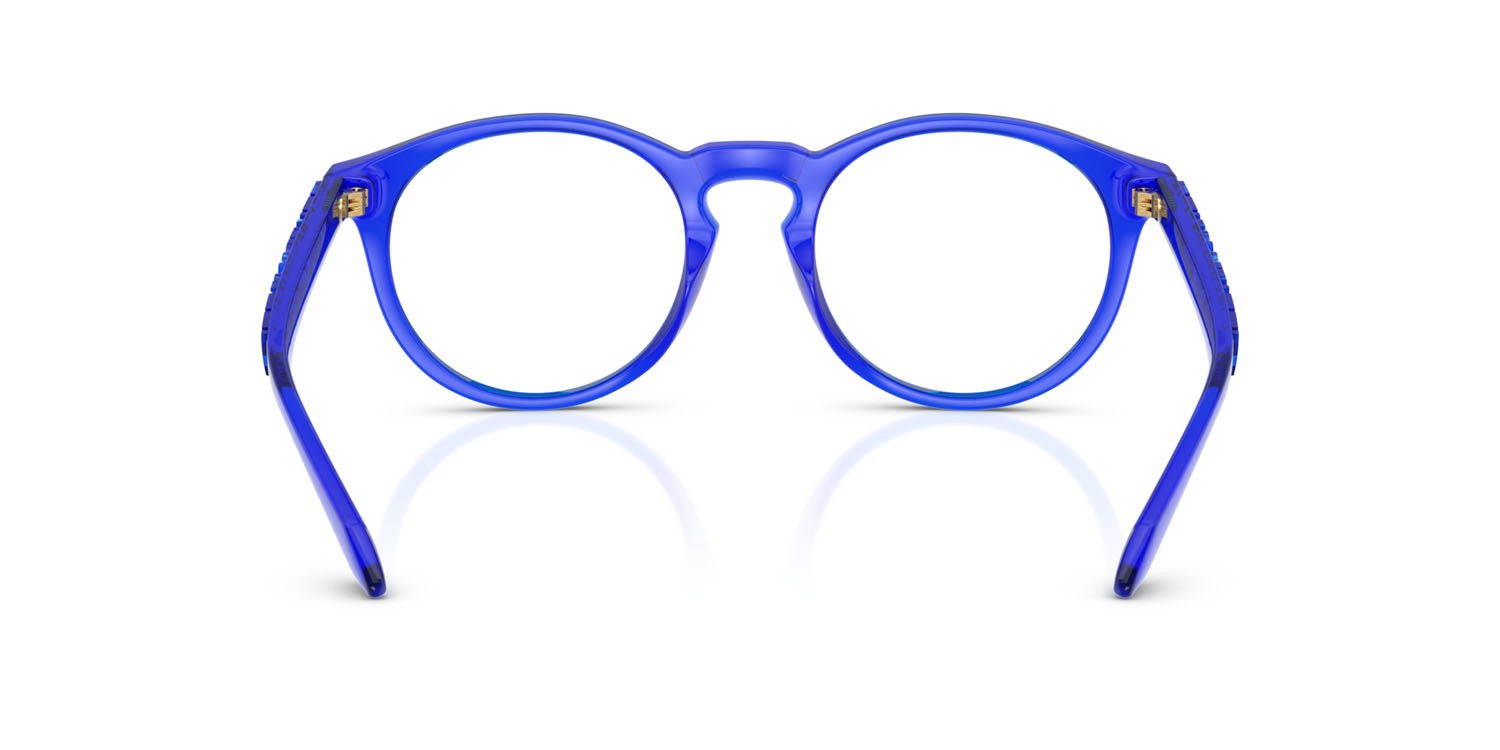 Occhiali da vista Versace VE 3355U (5454) colore blu trasparente forma pantos lenti lente demo