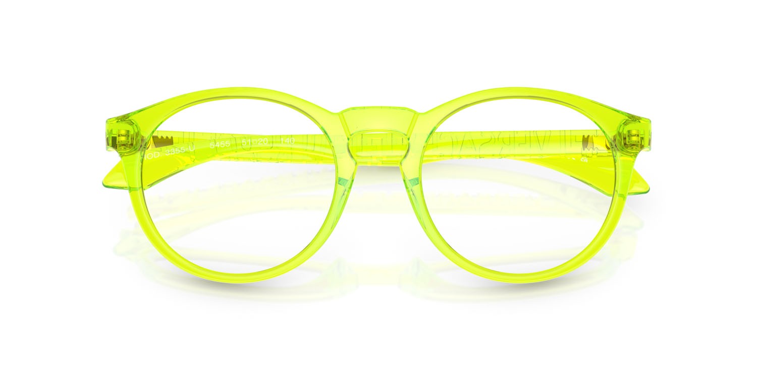 Brillen Versace VE 3355U (5455) farbe giallo fluo form pantos gläser lente demo