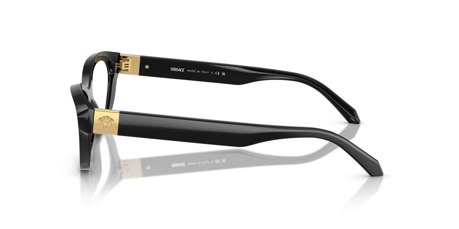 Brillen Versace VE 3356 (GB1) farbe nero form cat-eye gläser lente demo