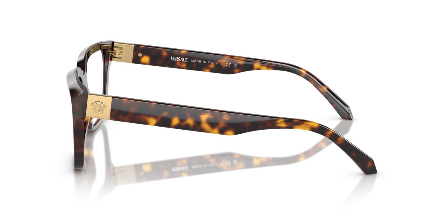 Eyeglasses Versace VE 3357 (108) color havana shape rectangle lenses lente demo