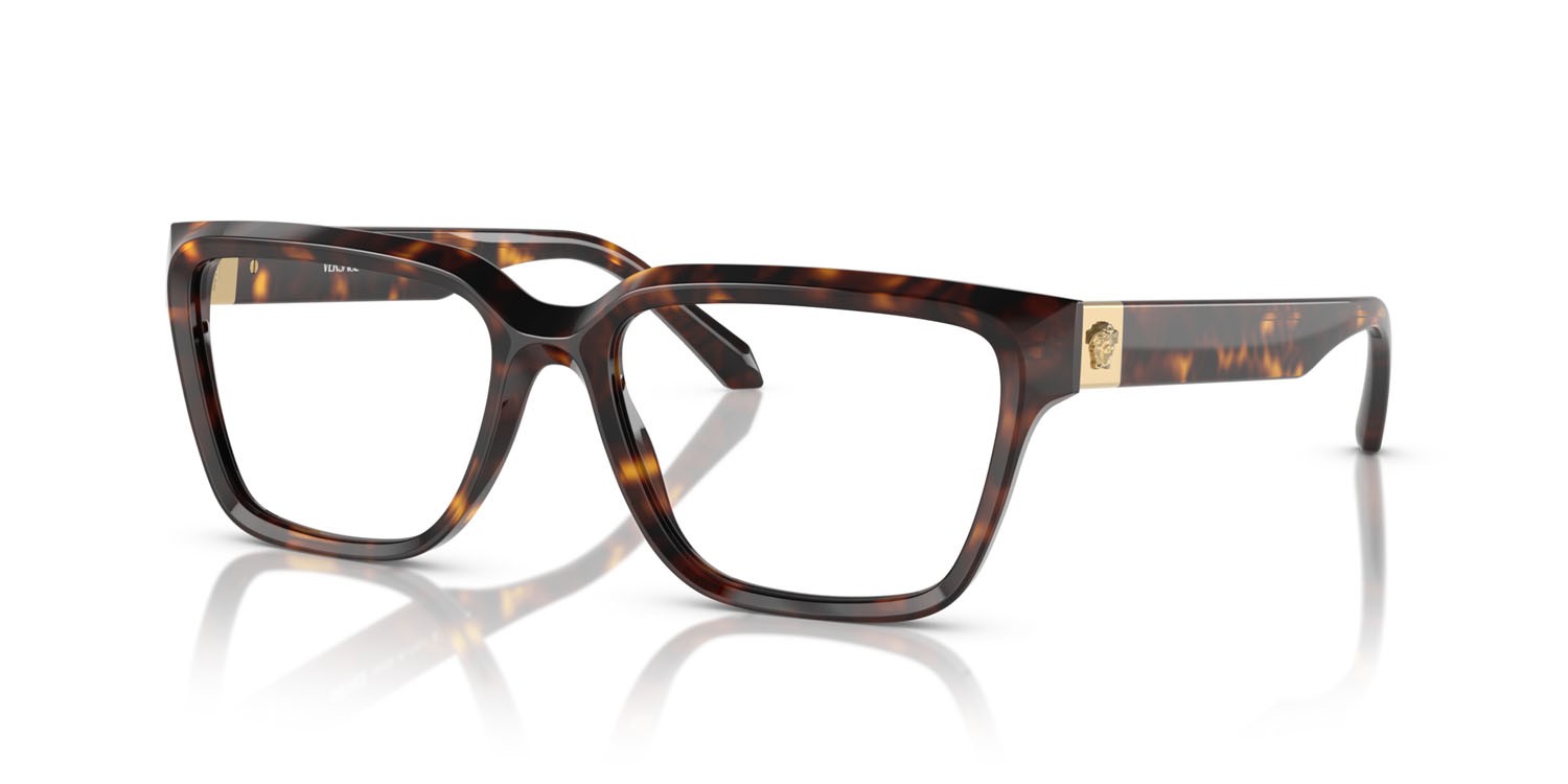 Eyeglasses Versace VE 3357 (108) color havana shape rectangle lenses lente demo