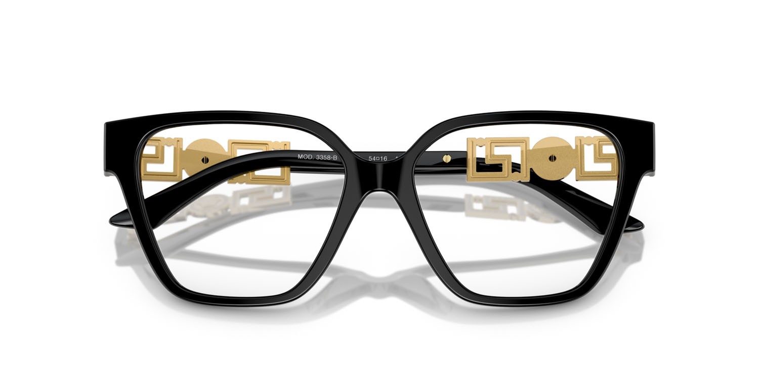 Occhiali da vista Versace VE 3358B (GB1) colore nero forma irregolare lenti lente demo
