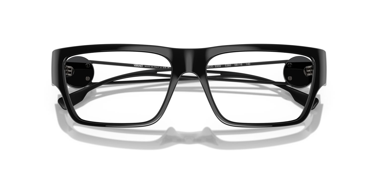 Occhiali da vista Versace VE 3359 (5360) colore nero opaco forma rettangolare lenti lente demo