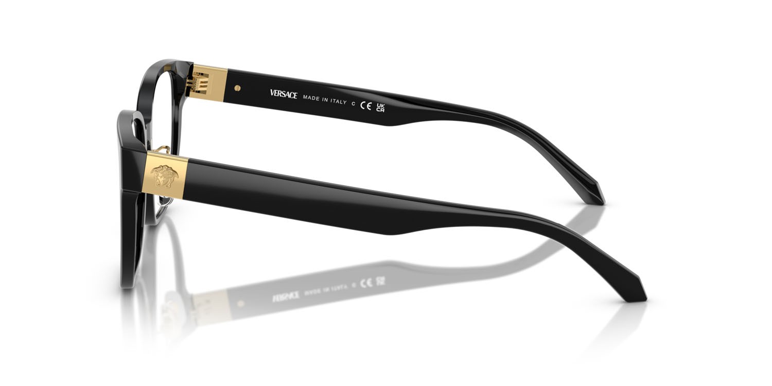Eyeglasses Versace VE 3360D (GB1) color nero shape square lenses lente demo