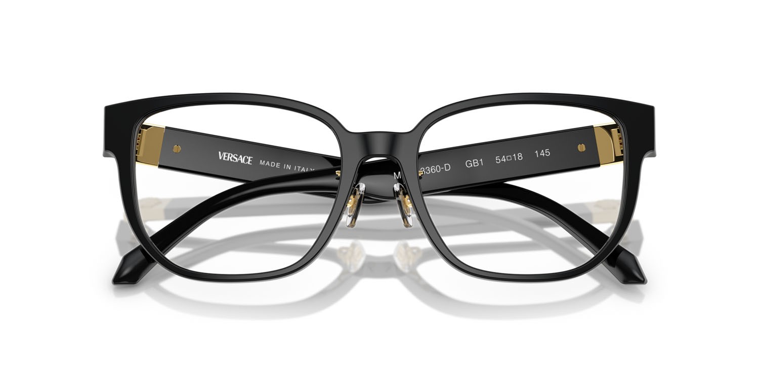 Eyeglasses Versace VE 3360D (GB1) color nero shape square lenses lente demo