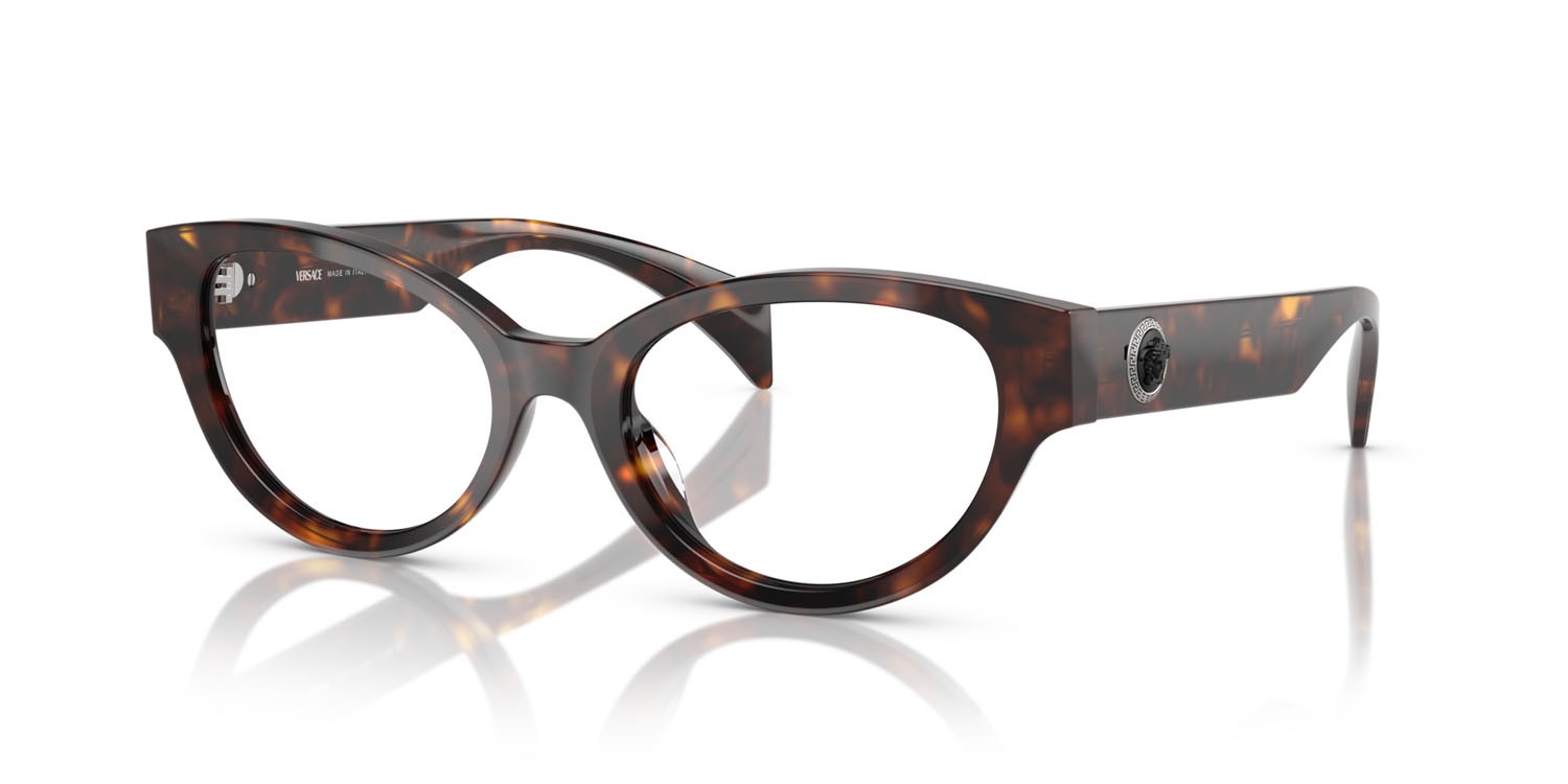 Eyeglasses Versace VE 3361U (108) color havana shape cat eye lenses lente demo