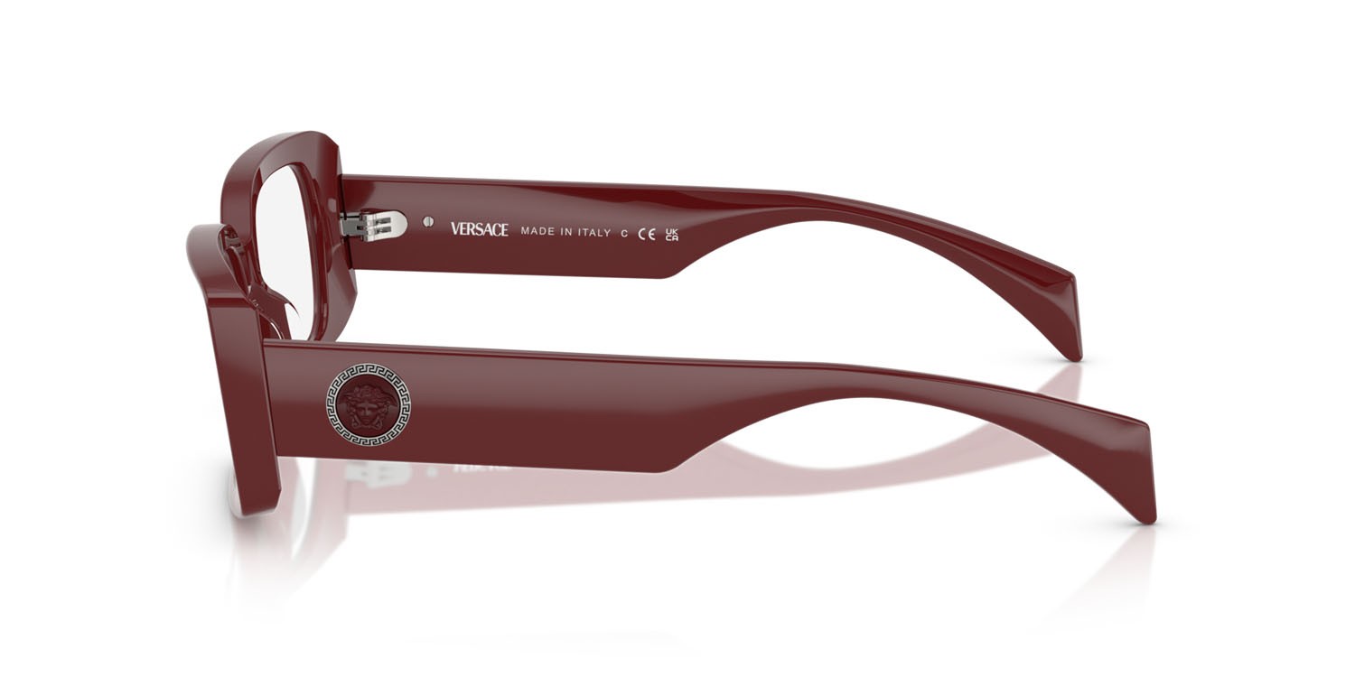 Brillen Versace VE 3362U (5487) farbe bordeaux form rechteckig gläser lente demo