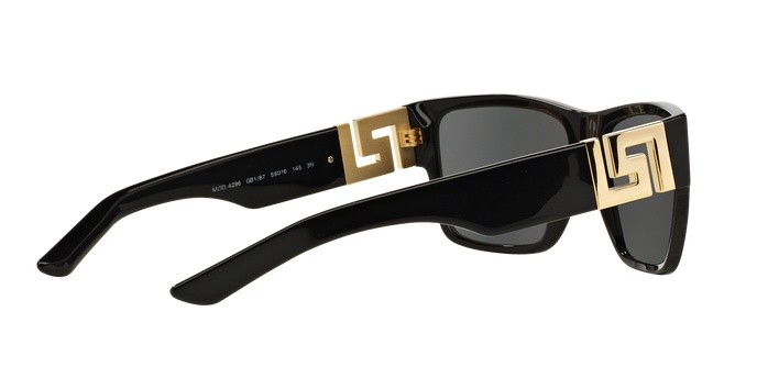 Occhiali da sole Versace Greca VE 4296 (GB1/87) colore black forma quadrato lenti gray